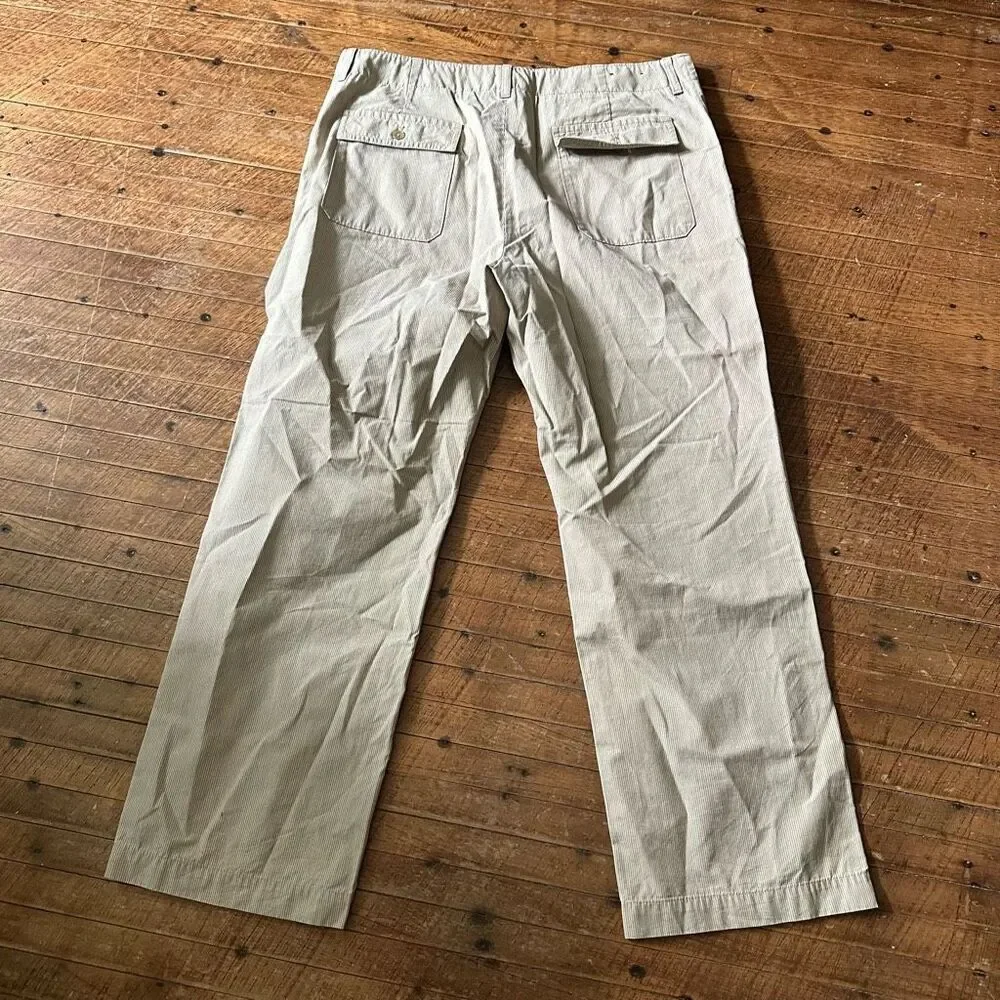 Banana Republic flat front tan 36x30 business casual pinstripe slacks